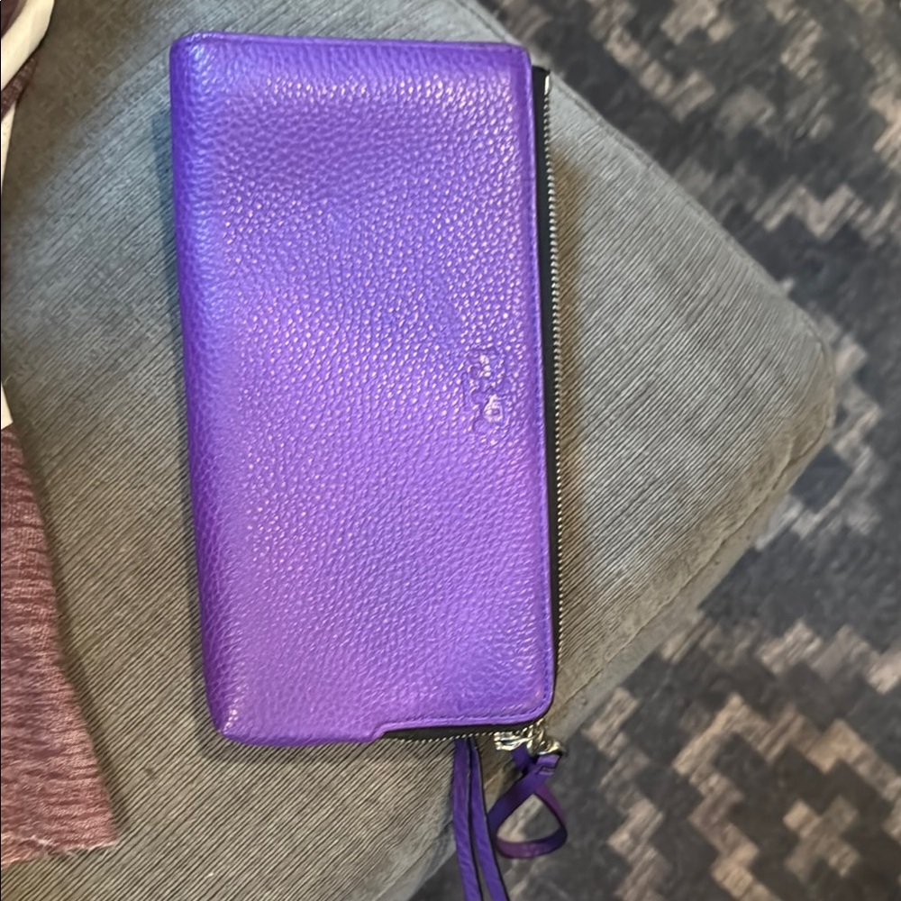 Coach Purple Wristlet Clutch